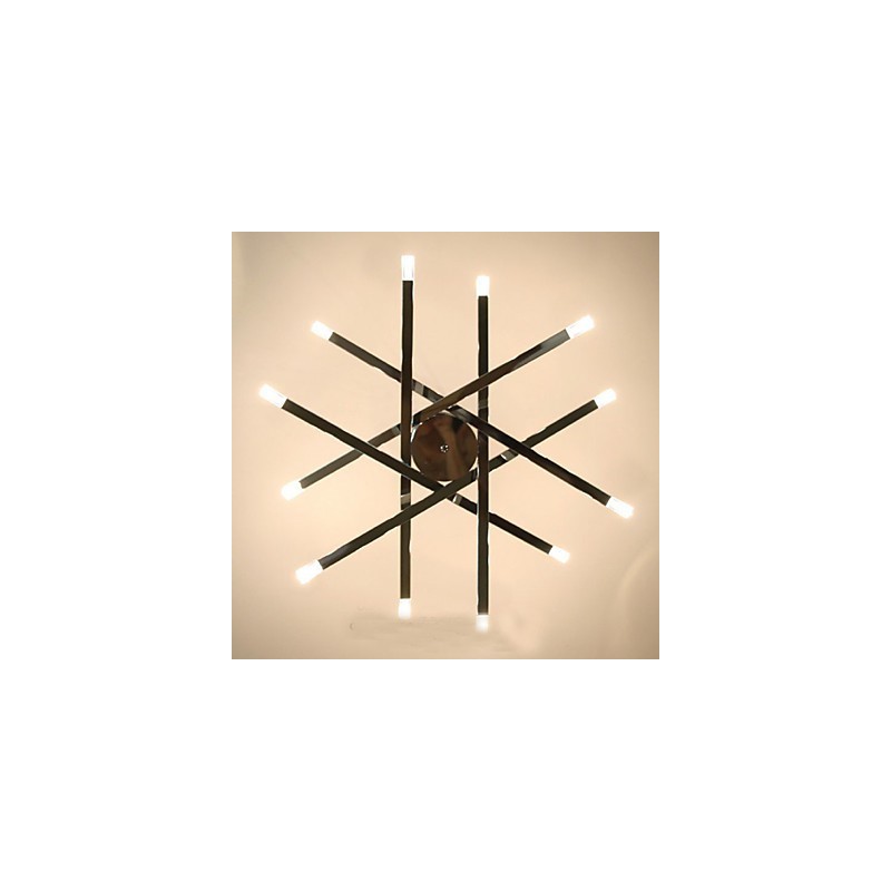 Lampadario design moderno mini a 12 luci argento con paralumi bianchi
