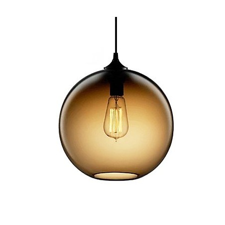 Lampada a sospensione moderna in vetro marrone con design a bolle rotonde