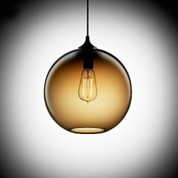 Lampada a sospensione moderna in vetro marrone con design a bolle rotonde