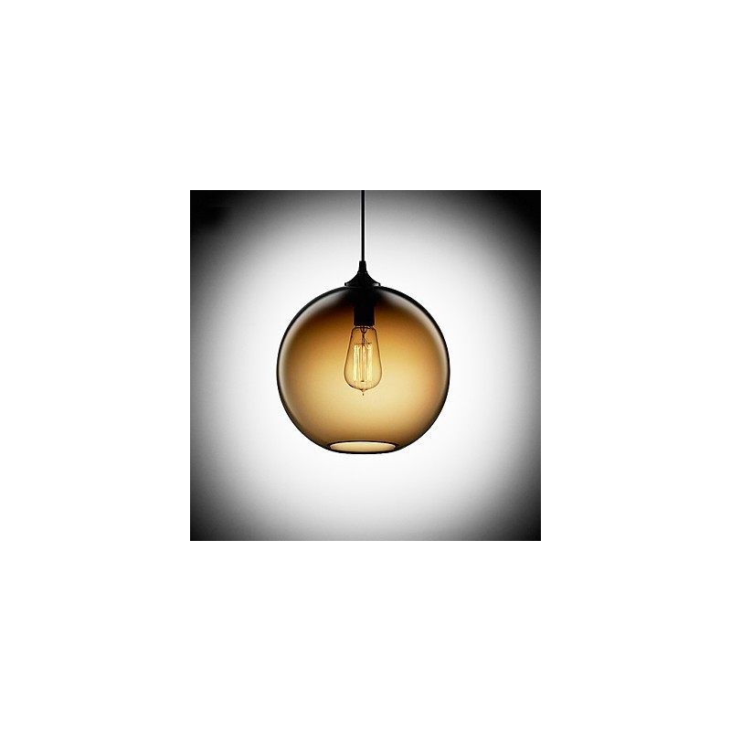 Lampada a sospensione moderna in vetro marrone con design a bolle rotonde