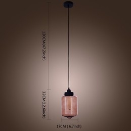 Lampada a sospensione in vetro trasparente a bottiglia, 1 lampadina E26/E27, 70 W
