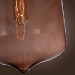 Lampada a sospensione in vetro trasparente a bottiglia, 1 lampadina E26/E27, 70 W