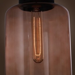 Lampada a sospensione in vetro trasparente a bottiglia, 1 lampadina E26/E27, 70 W