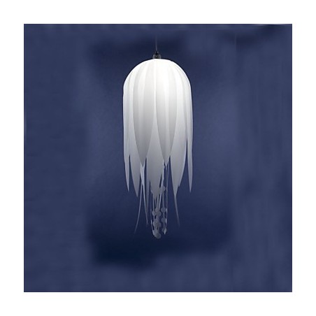 Lampada a sospensione moderna minimalista bianca 1 luce metallo e PVC