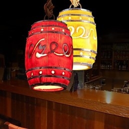 Lampadario a sospensione in resina rosso e giallo, decorazione minimalista moderna