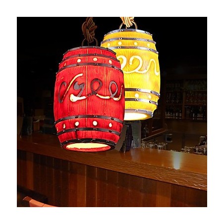 Lampadario a sospensione in resina rosso e giallo, decorazione minimalista moderna