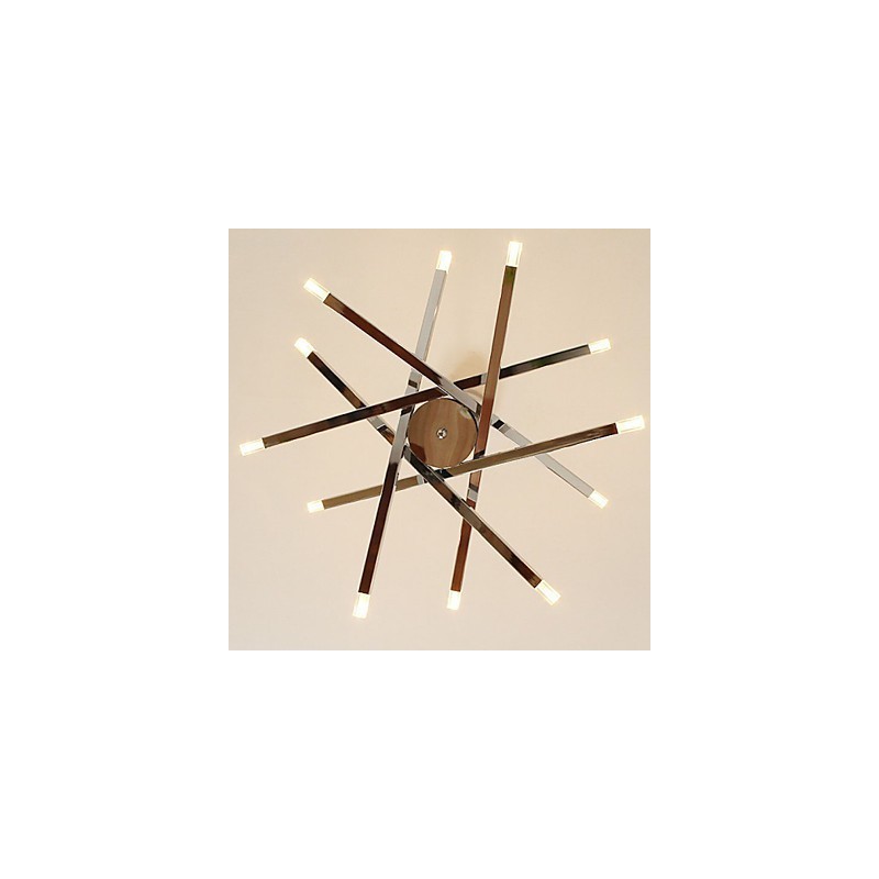 Lampadario design moderno mini a 12 luci argento con paralumi bianchi