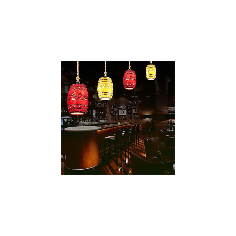 Lampadario a sospensione in resina rosso e giallo, decorazione minimalista moderna