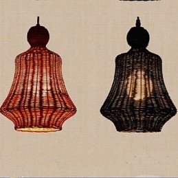 Lampadario a sospensione in giacinto d'acqua rattan