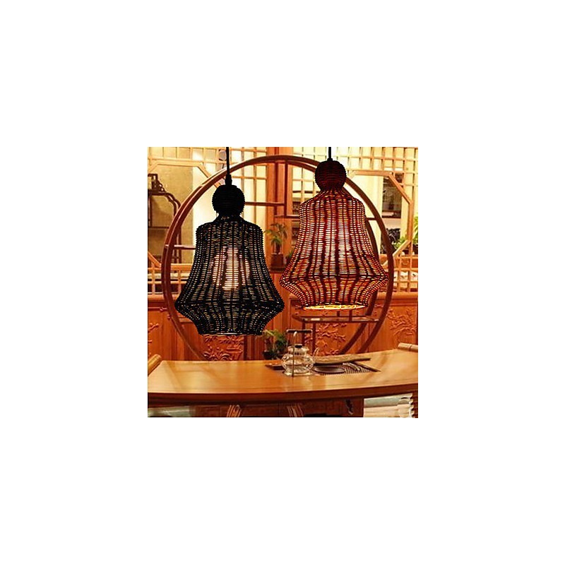 Lampadario a sospensione in giacinto d'acqua rattan