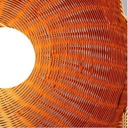 Lampadario a sospensione in giacinto d'acqua rattan