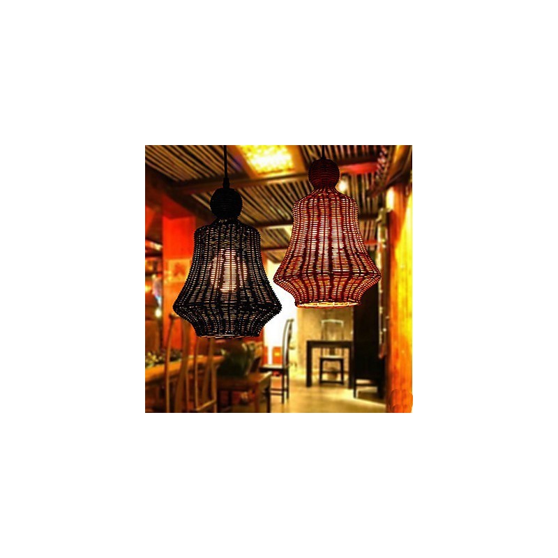Lampadario a sospensione in giacinto d'acqua rattan