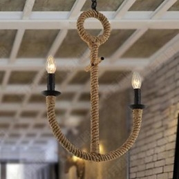 Lampada a sospensione country nera a 3 luci con catena regolabile