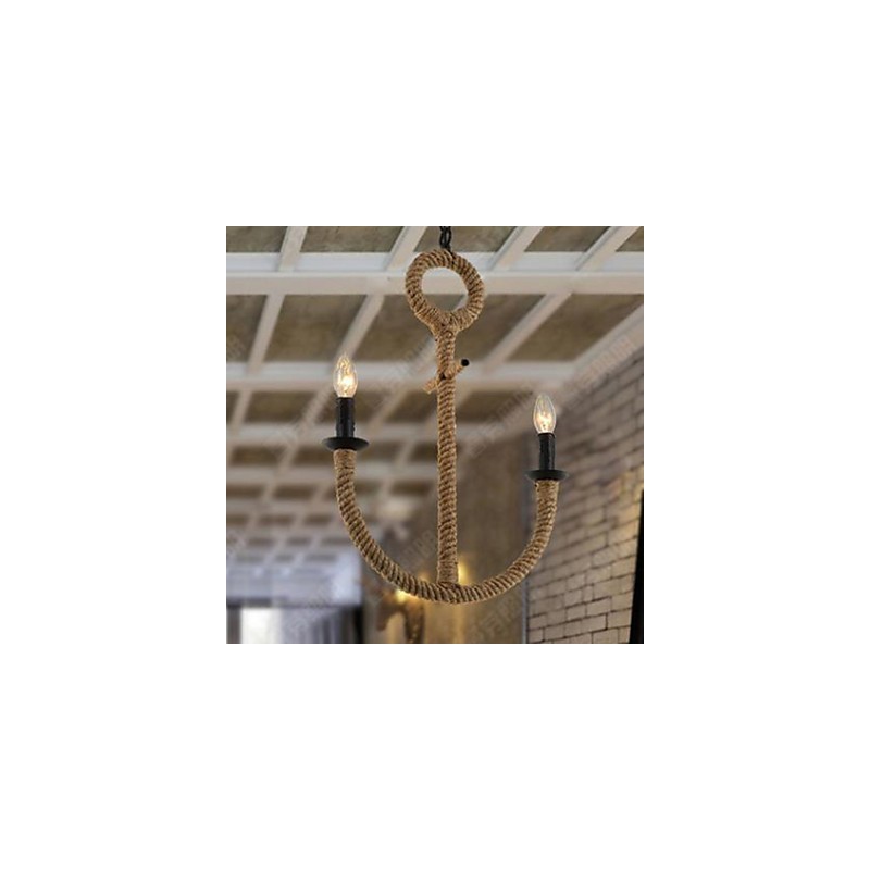 Lampada a sospensione country nera a 3 luci con catena regolabile