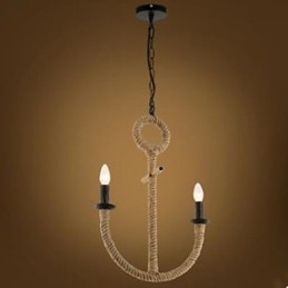 Lampada a sospensione country nera a 3 luci con catena regolabile