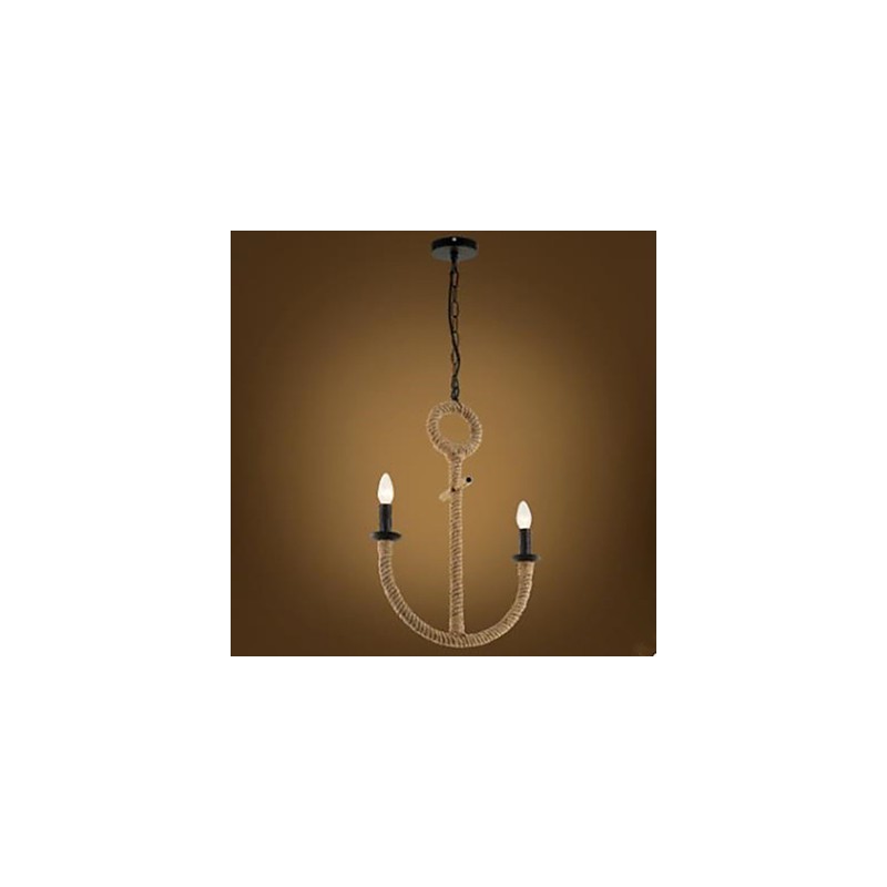 Lampada a sospensione country nera a 3 luci con catena regolabile