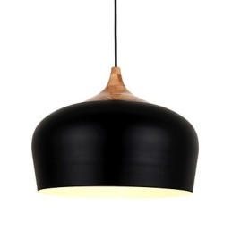 Lampada a sospensione moderna in metallo nero o bianco, altezza regolabile, 1 lampadina E26/E27