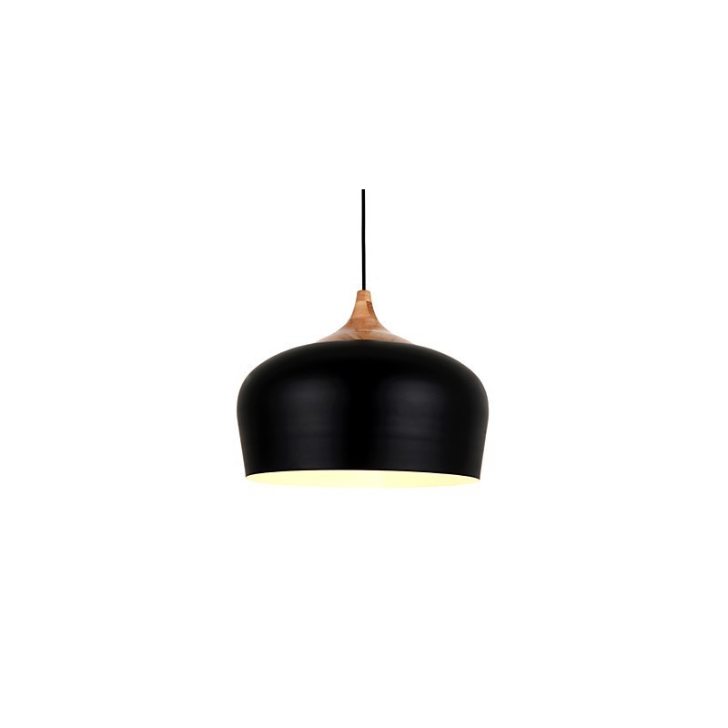 Lampada a sospensione moderna in metallo nero o bianco, altezza regolabile, 1 lampadina E26/E27