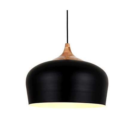 Lampada a sospensione moderna in metallo nero o bianco, altezza regolabile, 1 lampadina E26/E27