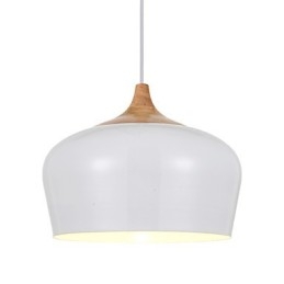 Lampada a sospensione moderna in metallo nero o bianco, altezza regolabile, 1 lampadina E26/E27