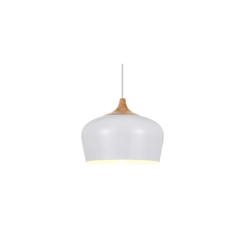 Lampada a sospensione moderna in metallo nero o bianco, altezza regolabile, 1 lampadina E26/E27