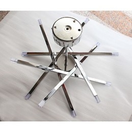 Lampadario design moderno mini a 12 luci argento con paralumi bianchi