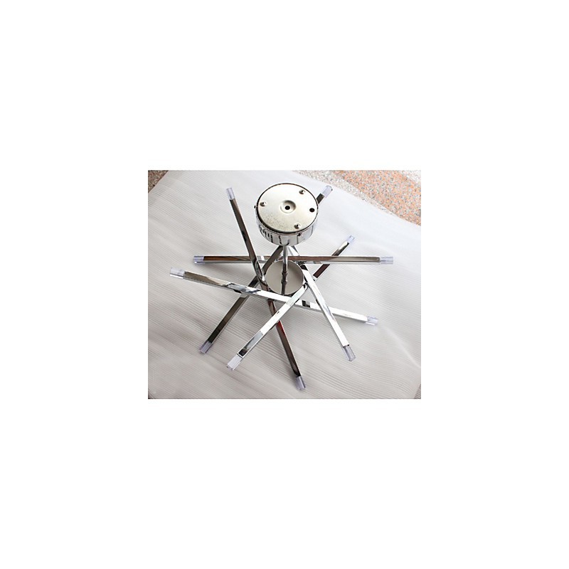 Lampadario design moderno mini a 12 luci argento con paralumi bianchi