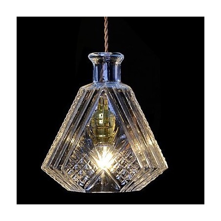 Lampada a sospensione moderna in metallo e vetro