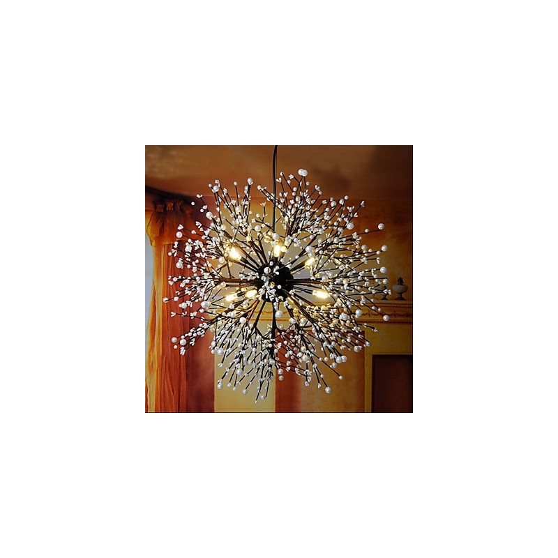 Lampadario LED industriale a stella, nero, 60 cm, 8 lampadine G4 incluse