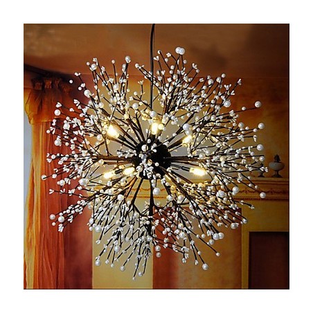 Lampadario LED industriale a stella, nero, 60 cm, 8 lampadine G4 incluse