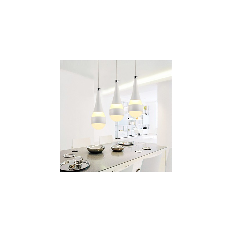 Lampada a sospensione moderna contemporanea in metallo, LED integrato, 3 luci