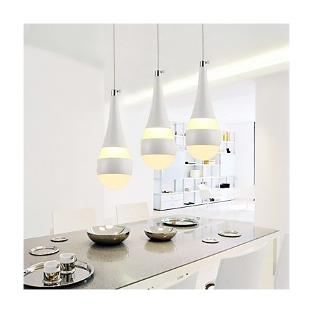 Lampada a sospensione moderna contemporanea in metallo, LED integrato, 3 luci