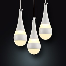 Lampada a sospensione moderna contemporanea in metallo, LED integrato, 3 luci