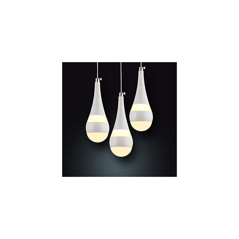 Lampada a sospensione moderna contemporanea in metallo, LED integrato, 3 luci