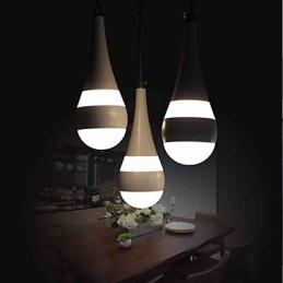 Lampada a sospensione moderna contemporanea in metallo, LED integrato, 3 luci