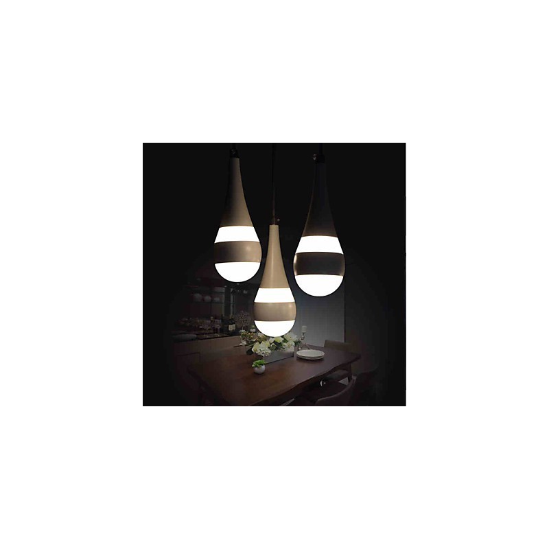 Lampada a sospensione moderna contemporanea in metallo, LED integrato, 3 luci