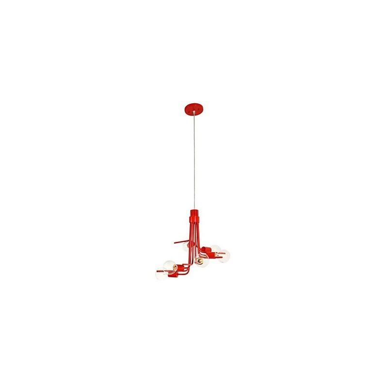Lampada a sospensione nordamericana 6 luci rossa