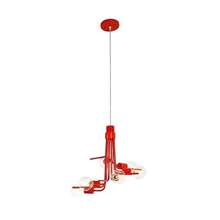 Lampada a sospensione nordamericana 6 luci rossa
