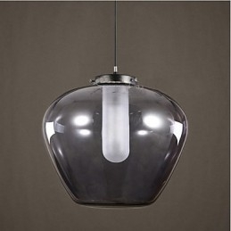 Lampada a sospensione moderna in vetro grigio