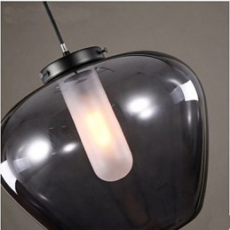 Lampada a sospensione moderna in vetro grigio