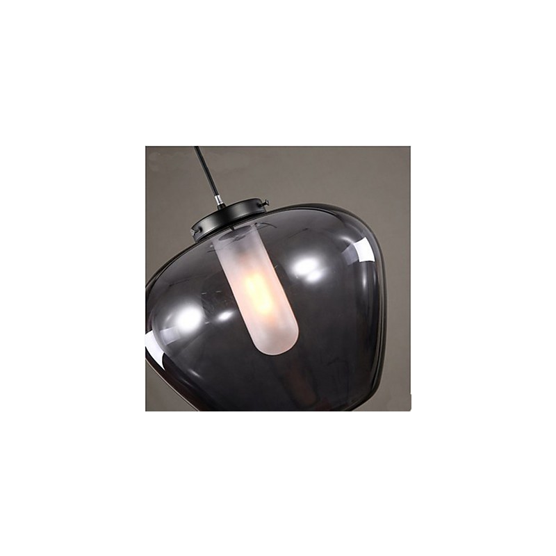 Lampada a sospensione moderna in vetro grigio