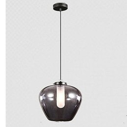 Lampada a sospensione moderna in vetro grigio