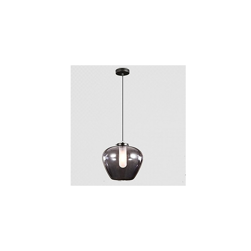 Lampada a sospensione moderna in vetro grigio