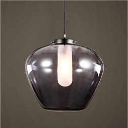 Lampada a sospensione moderna in vetro grigio