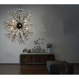 Lampadario LED industriale a stella, nero, 60 cm, 8 lampadine G4 incluse