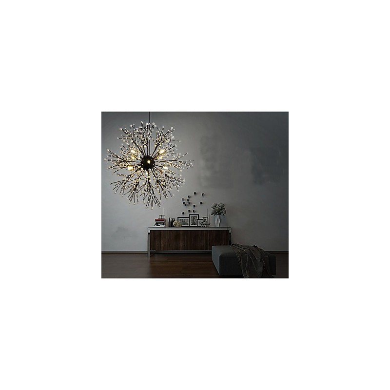 Lampadario LED industriale a stella, nero, 60 cm, 8 lampadine G4 incluse
