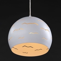 Lampada a sospensione moderna semplice in ferro bianco