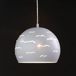 Lampada a sospensione moderna semplice in ferro bianco