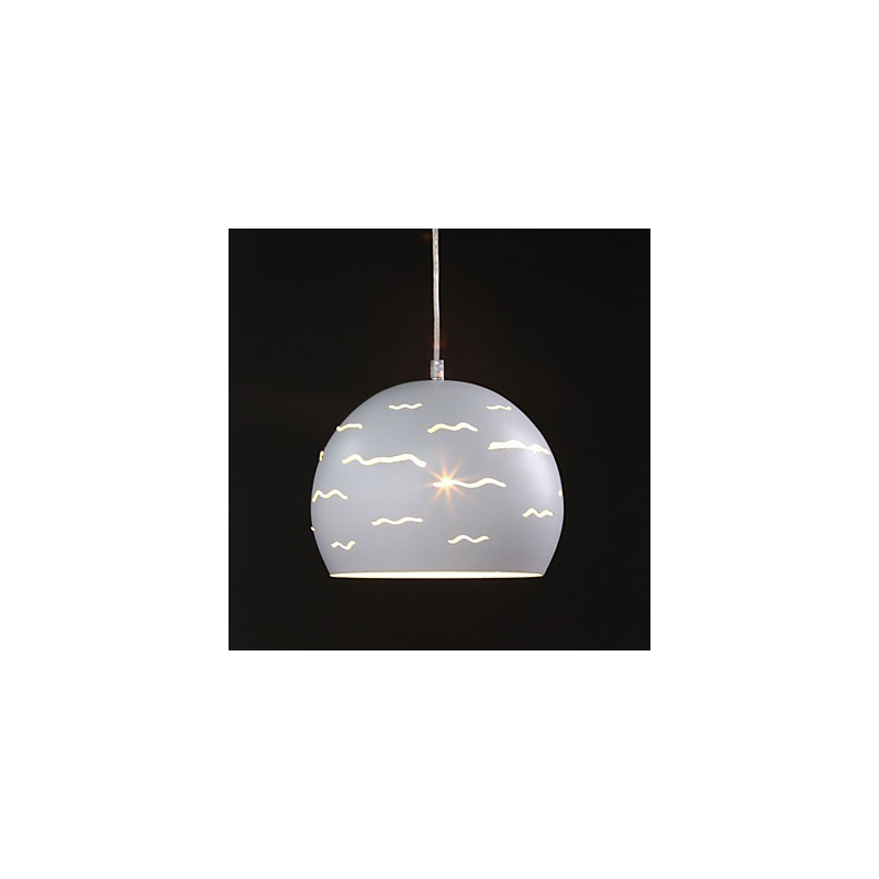 Lampada a sospensione moderna semplice in ferro bianco