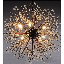 Lampadario LED industriale a stella, nero, 60 cm, 8 lampadine G4 incluse